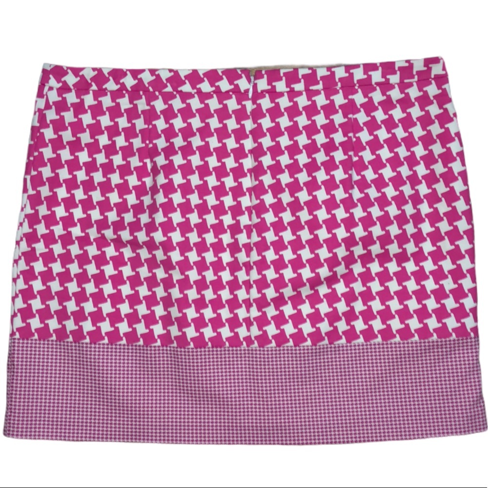Michael Kors Pink & White Houndstooth Skirt